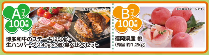 博多和牛 ステーキ&ハンバーグ、桃 1.2kg