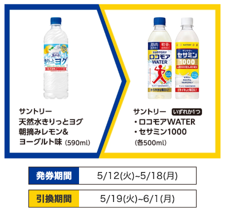 ミニストップ １つ買うと無料引換券で1つもらえる！2（5/18まで）