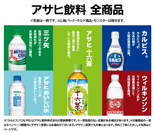アサヒ飲料 全商品