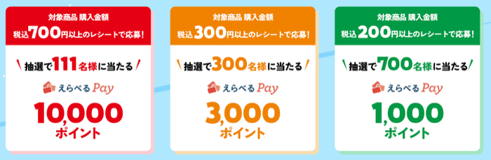 えらべるPay 最大1万ポイント