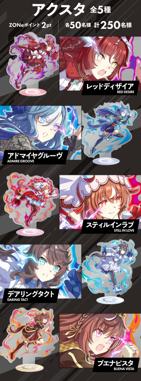 ウマ娘 アクスタ、QUOカード300円分など１