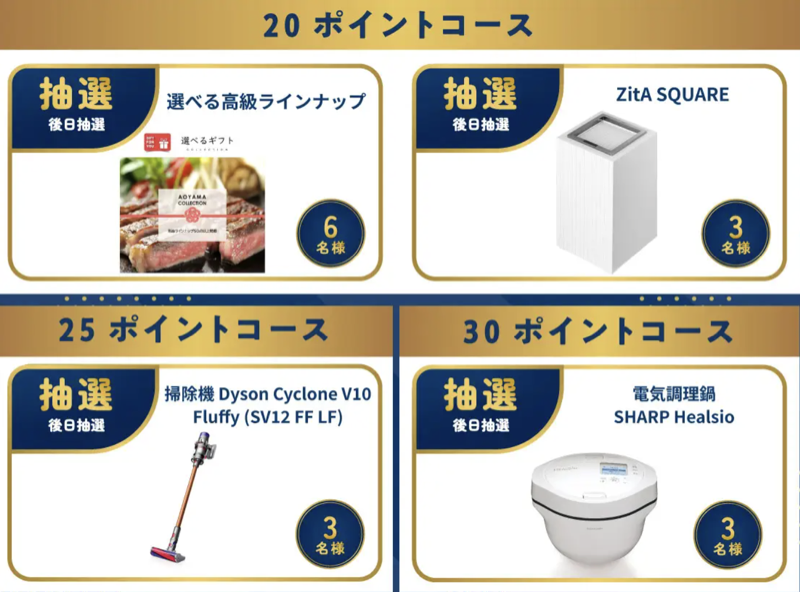 ヘルシオ電気調理鍋、カタログギフト、シナモロール ぬいぐるみなど５