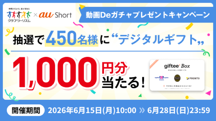 デジタルギフト1,000円分がその場で当たるキャンペーン