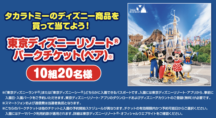 東京ディズニーリゾート パークチケット(ペア)