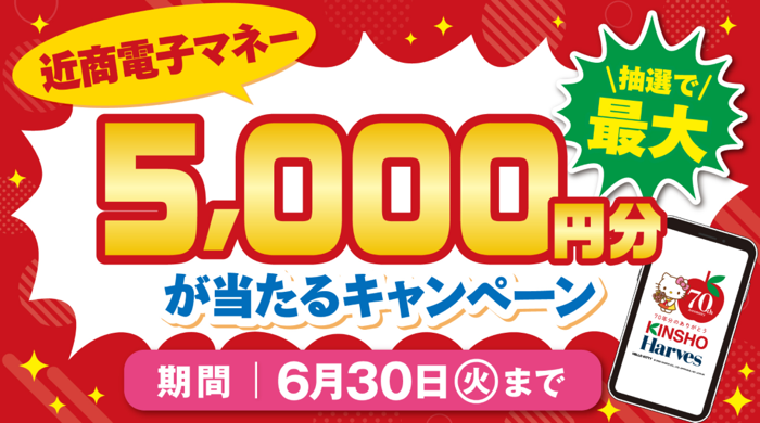 近商ストア 近商電子マネー抽選で最大5,000円分が当たるキャンペーン