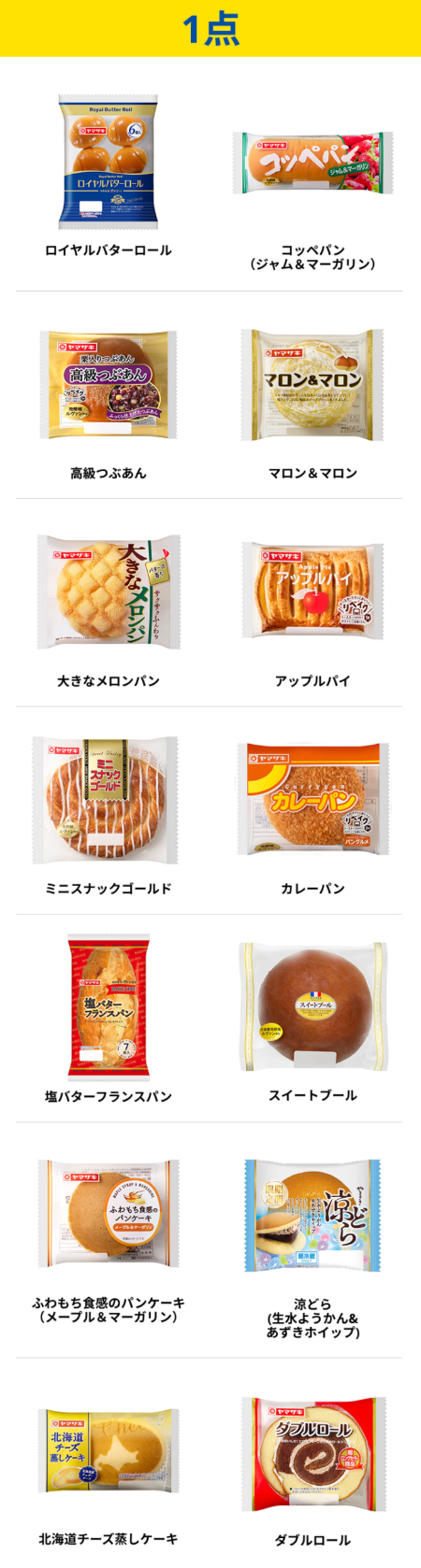 ヤマザキ対象商品 １点