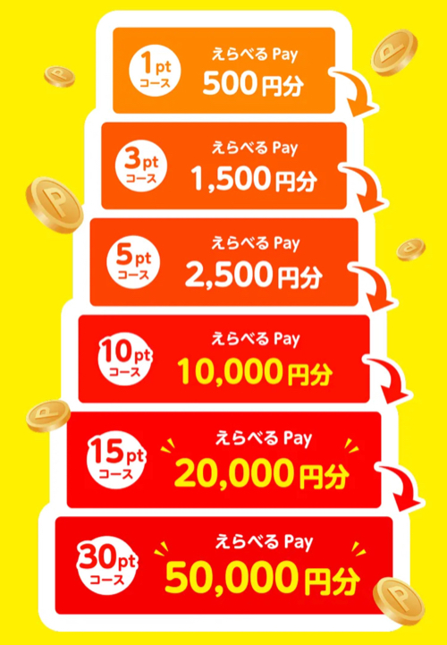 えらべるPay 最大5万円分2