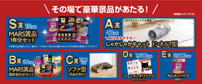 MARS商品1年分、しゃかしゃかキャットなど