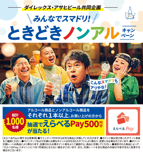 ダイレックス×アサヒビール みんなでスマドリ！ときどきノンアルキャンペーン