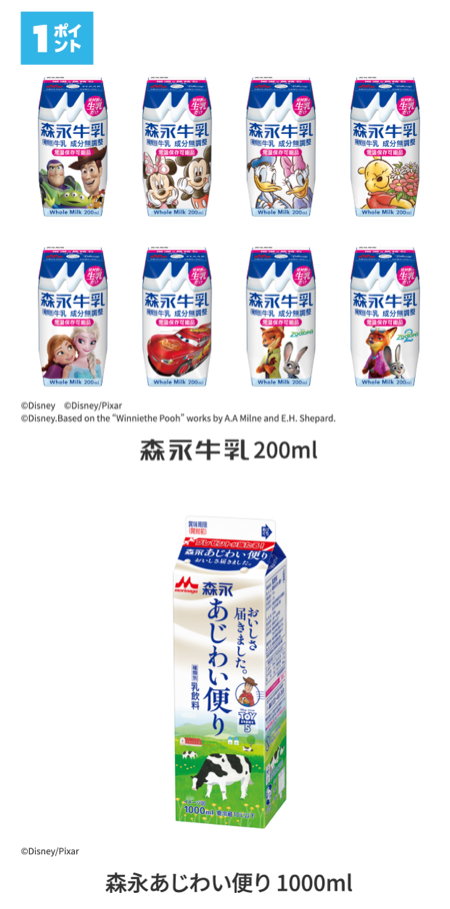 森永乳業 牛乳対象商品１