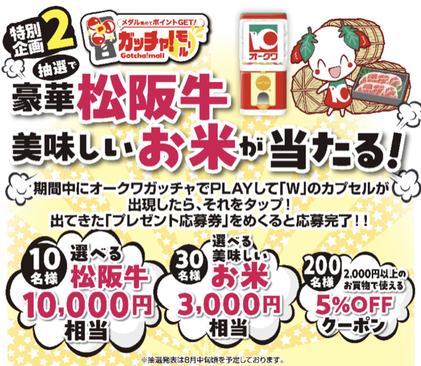 松阪牛1万円相当、お米3,000円相当などが当たるキャンペーン