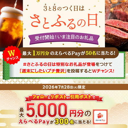 えらべるPay最大1万円分が当たるXキャンペーン