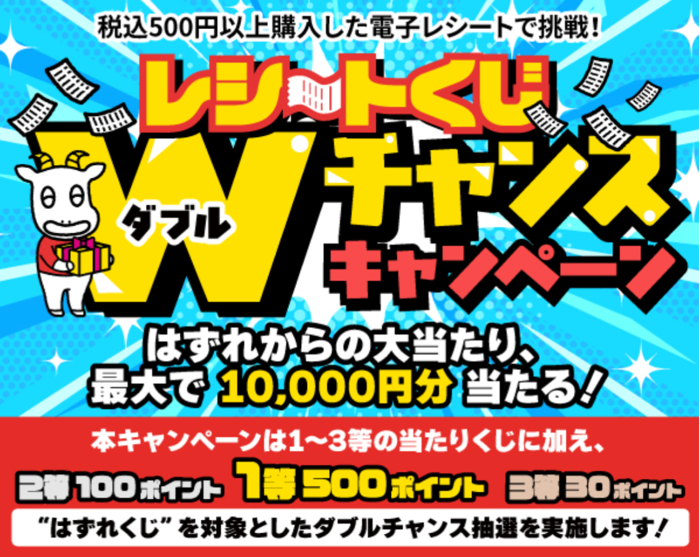 スマートレシート レシートくじWチャンスキャンペーン