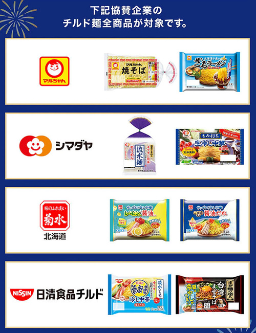 対象メーカー チルド麺 全商品