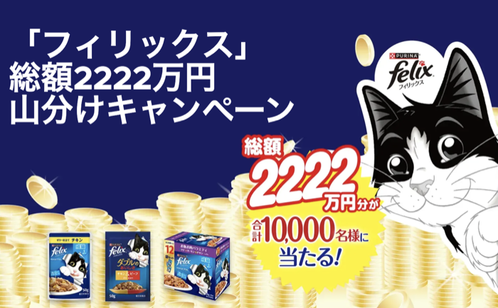 ネスレ ピュリナ フィリックス フィリックス 総額2222万円 山分けキャンペーン