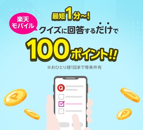 楽天ポイント100ポイントが当たるキャンペーン
