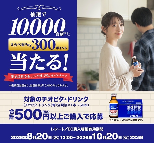 大鵬薬品工業 チオビタドリンク 愛ある日々を、いつまでも。キャンペーン