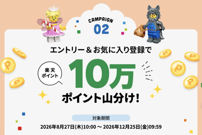 楽天ポイント10万ポイント山分けが当たるキャンペーン