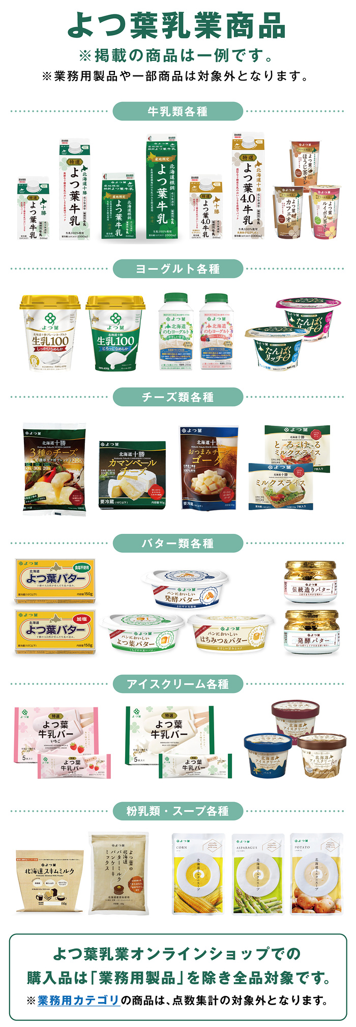 よつ葉乳業 商品