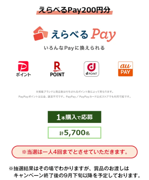 えらべるPay200円分