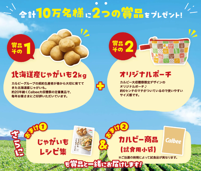 北海道産じゃがいも2kg＋オリジナルポーチ 1個など