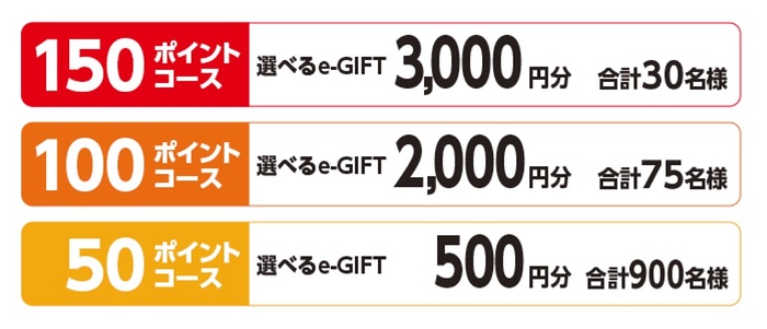 選べるeGIFT 最大3,000円分１