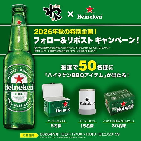 ハイネケンBBQアイテムが当たるXキャンペーン