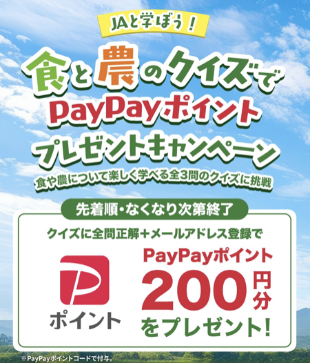 PayPayポイント200円分が当たるキャンペーン