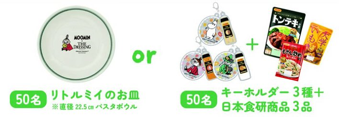 リトルミイのお皿、ムーミン アクリルキーホルダー＋日本食研商品３品